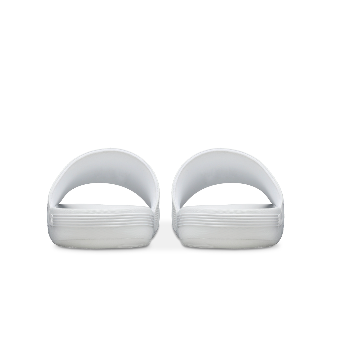 McLaren x K-Swiss white slide sandals – rear heel view of pair