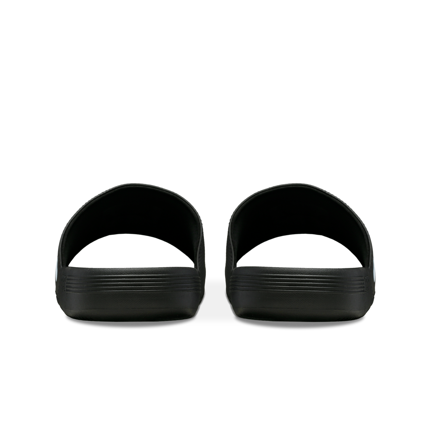 McLaren x K-Swiss black slide sandals – rear heel view of pair